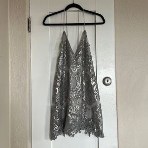 Gray sequin dress